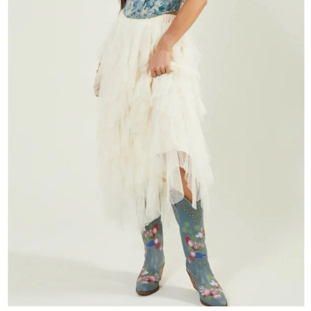 NWOT Alter’d State Nia Tulle Waterfall Skirt - sz L - Picture 2 of 9